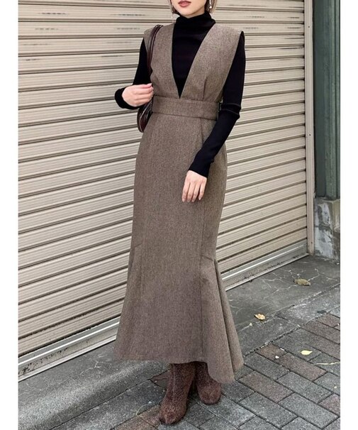 サイドベルトマーメイドジャンパースカート