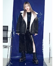フェイクパテントレザースカート