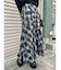 フロッキーチェックロングスカート