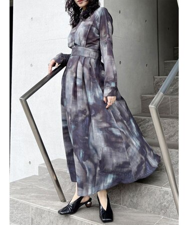 ニュアンスマキシパターンワンピース