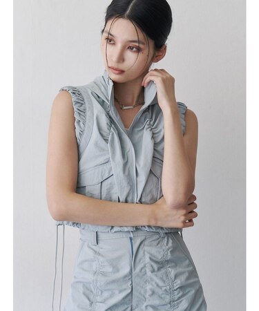 シャーリングフードベスト【セットアップ着用可】