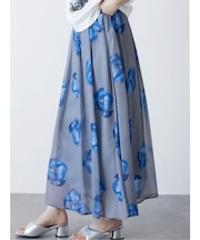 ニュアンスフラワープリントスカート