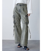 ストリングデニムカーゴパンツ