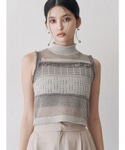 クロシェフリンジニット