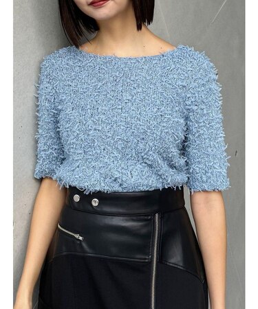 テープヤーンハーフスリーブニット