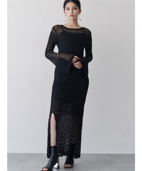 クロシェニット ワンピース SALON adam et rope'｜クロシェニットワンピース | Rakuten
