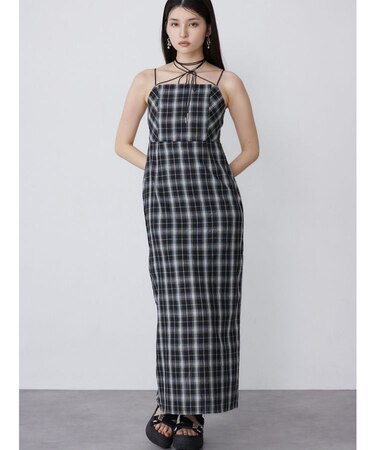 2WAYチェックキャミワンピース