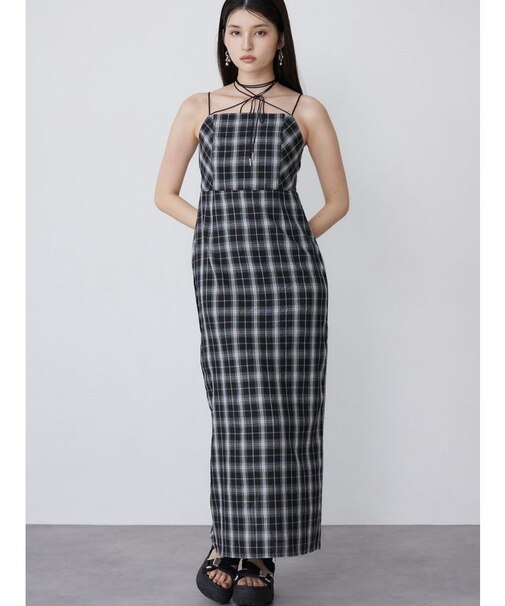 2WAYチェックキャミワンピース