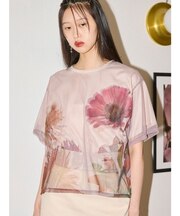【MURUA×STAYFLOWER】チュールドッキングフラワーTシャツ