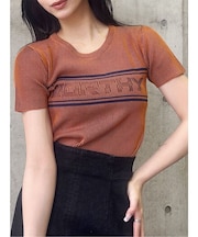 バイカラーロゴハーフニット