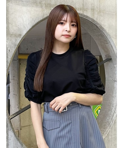 ギャザースリーブトップス