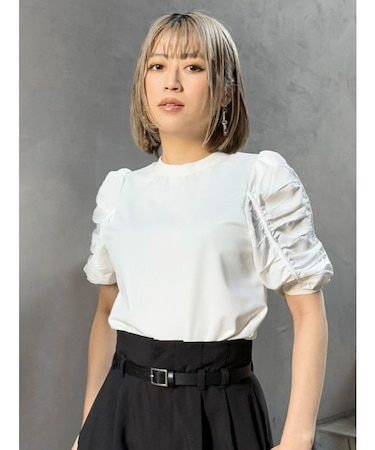 ギャザースリーブトップス