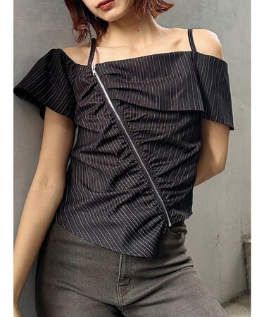 オフショルシャーリングシャツ