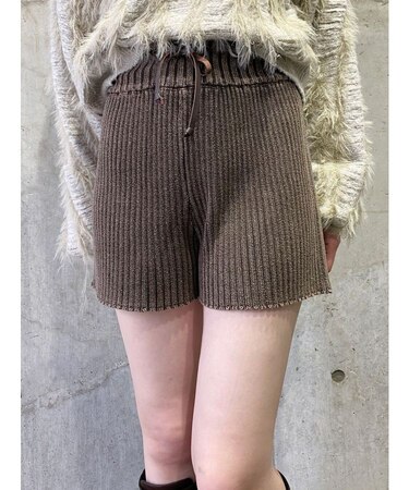 リブニットパンツ