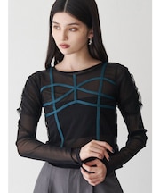 コードビスチェデザインレイヤードトップス