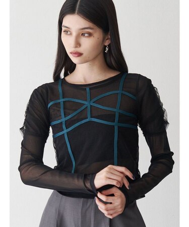 コードビスチェデザインレイヤードトップス