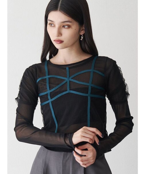 コードビスチェデザインレイヤードトップス