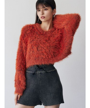 バイカラーMIXシャギーニット