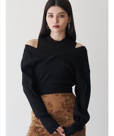 カシュクールドッキングニット