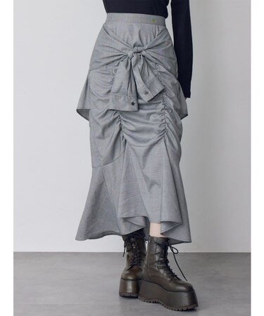 ラップシャツロングスカート