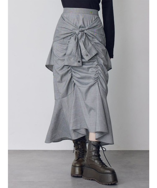 ラップシャツロングスカート
