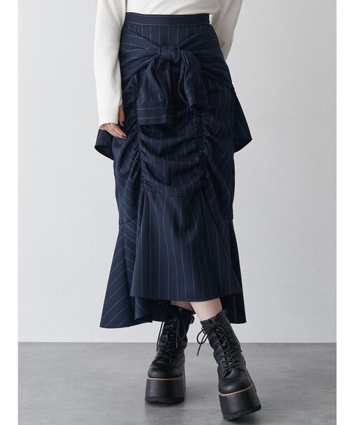 ラップシャツロングスカート