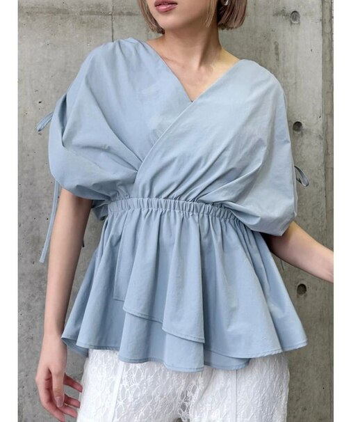 ギャザースリーブブラウス
