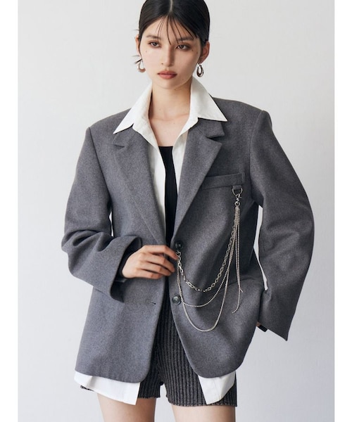 MURUA ムルーア カラーアタッチメントジャケット グレー カラーアタッチメントジャケット｜ムルーアの通販｜&mall（アンド