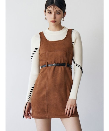 フェイクスェードタンクワンピース