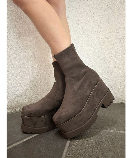 プラットフォームスウェードブーツ｜ムルーアの通販｜&mall（アンド