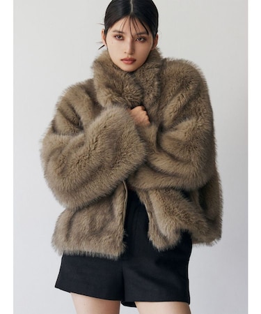 MIXフェイクファーブルゾン