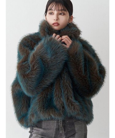 MIXフェイクファーブルゾン