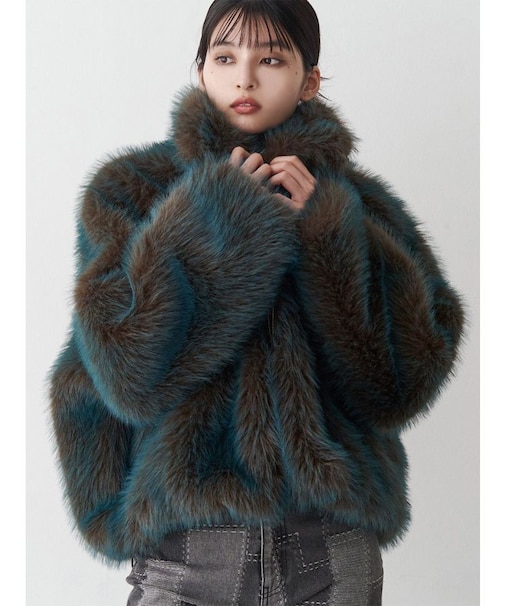 MIXフェイクファーブルゾン