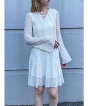 レースアップミニワンピース