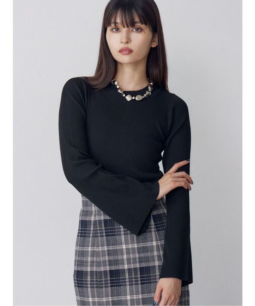 フレアスリーブニット