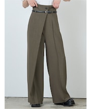 ベルトハイウエストワイドパンツ