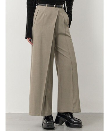 ベルトハイウエストワイドパンツ