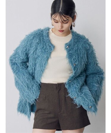 ウェーブシャギーボリュームニット