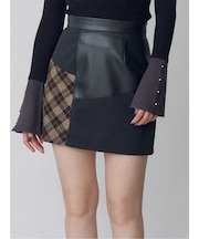 ヴィンテージライクパッチワークミニスカート