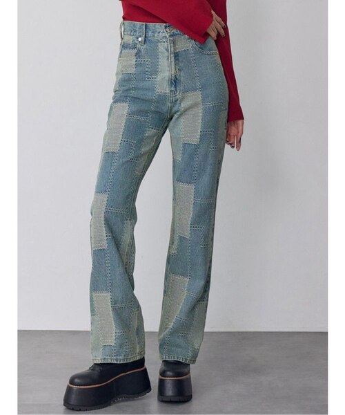 パッチワークフレアデニム｜ムルーアの通販｜&mall（アンドモール