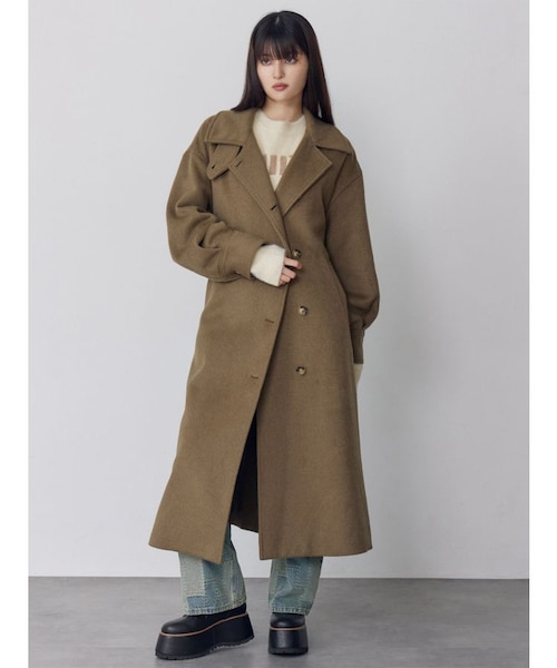 スタンドネックダブルカラーコート｜ムルーアの通販｜&mall（アンド