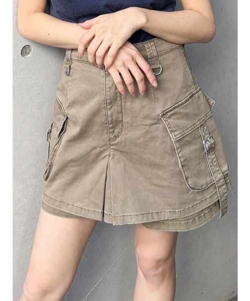 ウォッシュカーゴスカートパンツ