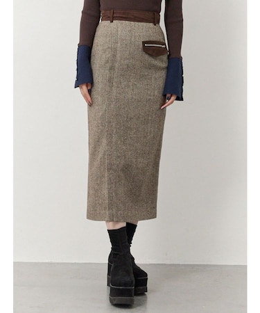 MIXパターンスリットナロースカート