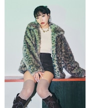 【選べるセット対象】レオパードフェイクファーコート