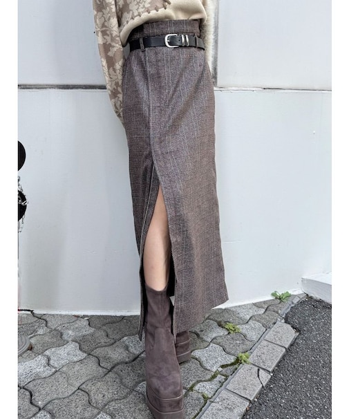 ZIPスリットナロースカート