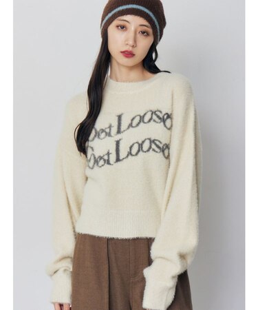 ミニシャギーロゴニット