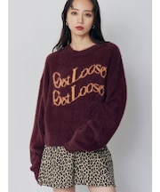 ミニシャギーロゴニット