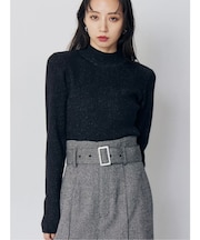 バイカラーラメクロップドニット