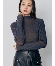 バイカラーラメクロップドニット