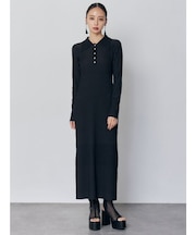 リブニットロングワンピース